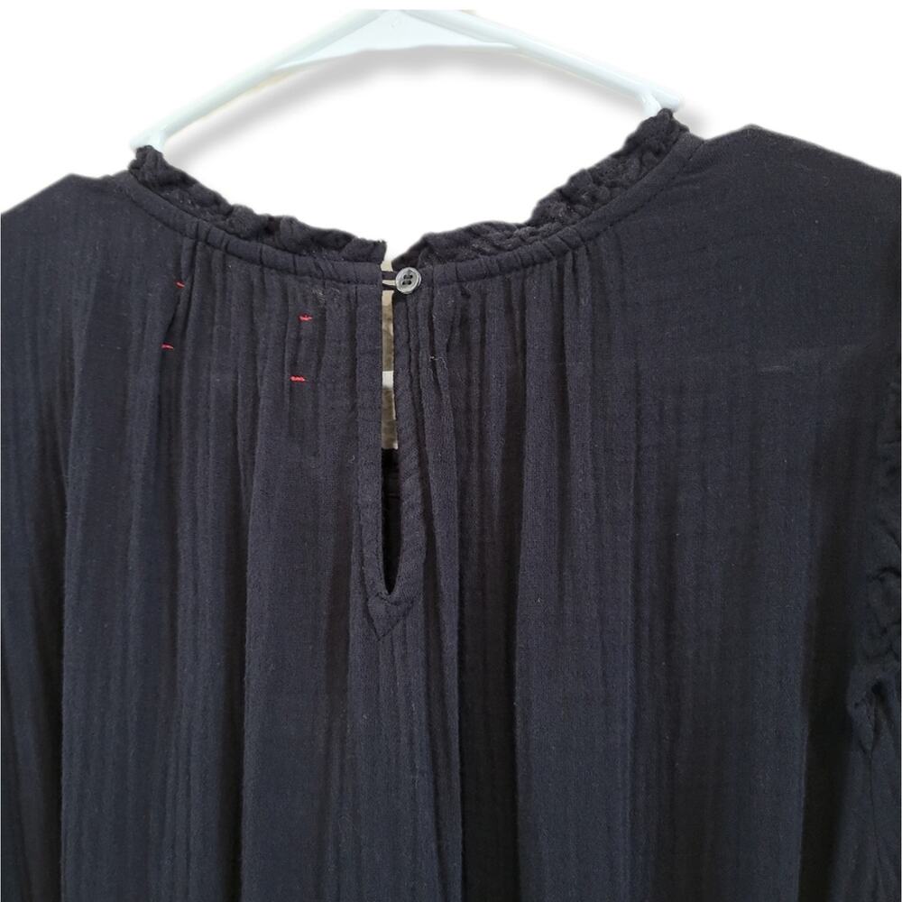 Xirena Mia Dress Black Maxi Gauze Long Sleeve Lightweight Ruffle Size Medium - Picture 4 of 12